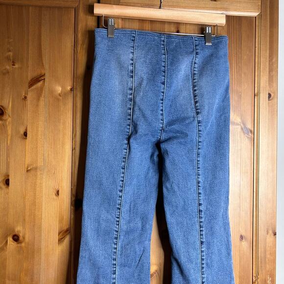 Free People Pull On Flare Bell Bottoms Women’s 28 Blue Retro 70s Western Boho - Picture 6 of 6